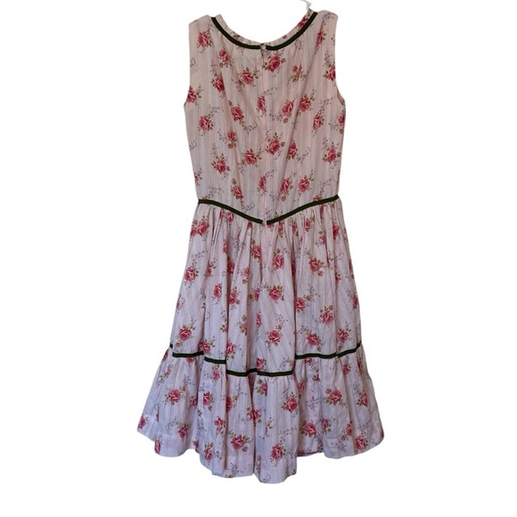 Handmade Floral Dress No Brand No Size Tea Party Cottagecore Feminine Coquette - Picture 2 of 5